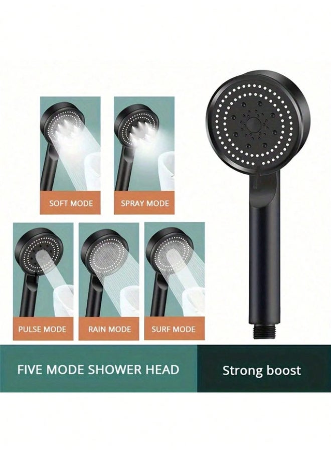 High-Pressure Shower Head: 5 spray modes, powerful shower head with strong mist, small silicone nozzles; suitable for both high and low water flow. - Image 1