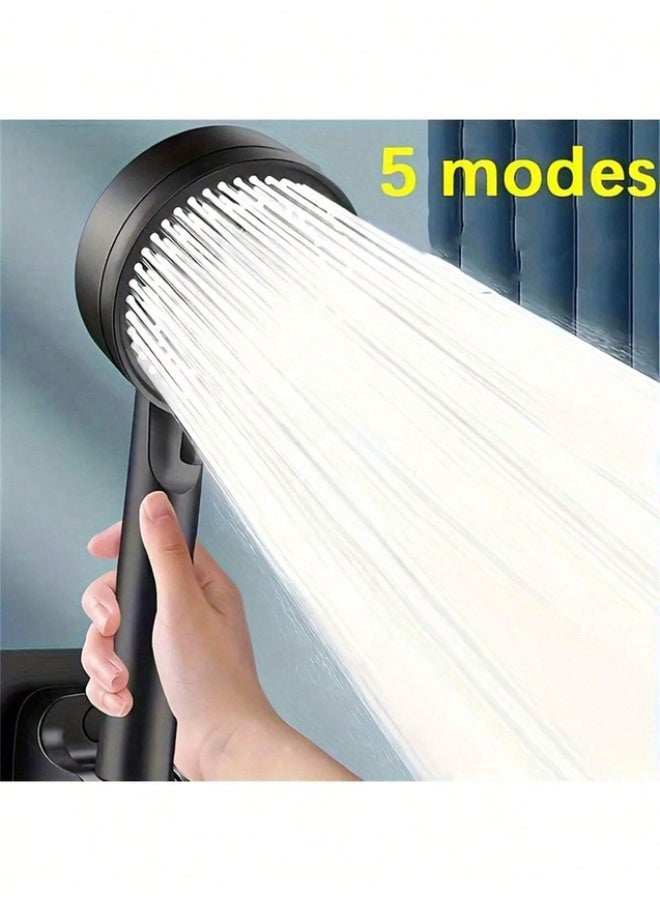 High-Pressure Shower Head: 5 spray modes, powerful shower head with strong mist, small silicone nozzles; suitable for both high and low water flow. - Image 4