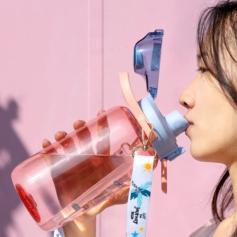 TEMSON 1200 ML Water Bottle with Straw and Shoulder Strap for tracking, hiking and sports(FQ-3142) - Image 2