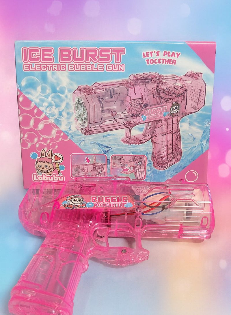 مسدس فقاعات كهربائي بتصميم شخصية لابوبو Ice Burst | لعبة مسلية للأطفال | إطلاق مئات الفقاعات مع إضاءة LED | مثالي للحفلات والرحلات والهدايا