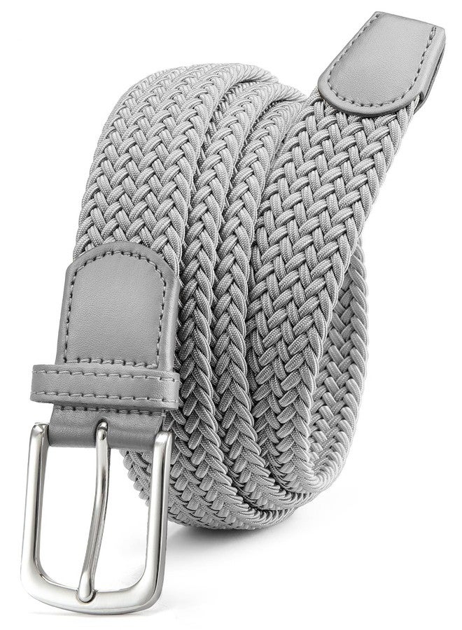 CHAOREN Golf Belts for Men - Elastic Braided Mens Belts Stretchable 1 3/8"- Grey Belt for Daily Use - Image 1