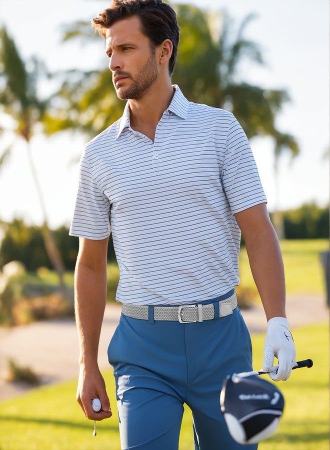 CHAOREN Golf Belts for Men - Elastic Braided Mens Belts Stretchable 1 3/8"- Grey Belt for Daily Use - Image 2