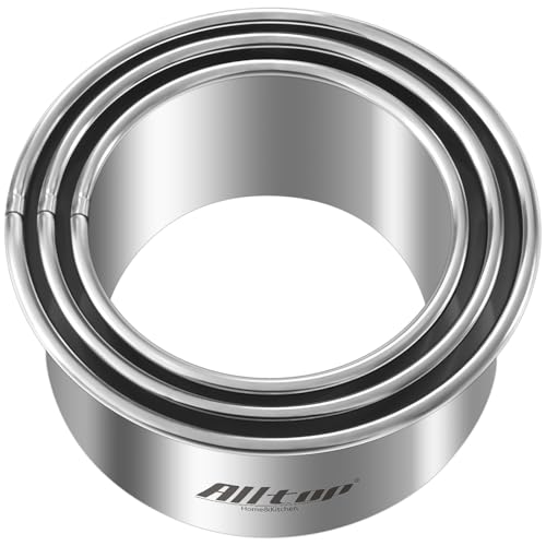 ALL-TOP ALLTOP Circle Biscuit Cutter Set –Stainless Steel Baking Supplies for Effortless Round Cookie Shaping, Pastry & Fondant Tool Creation–Precise Cut Kitchen Utensil for Sandwich, Scone, Donut -3PC Round - Image 1