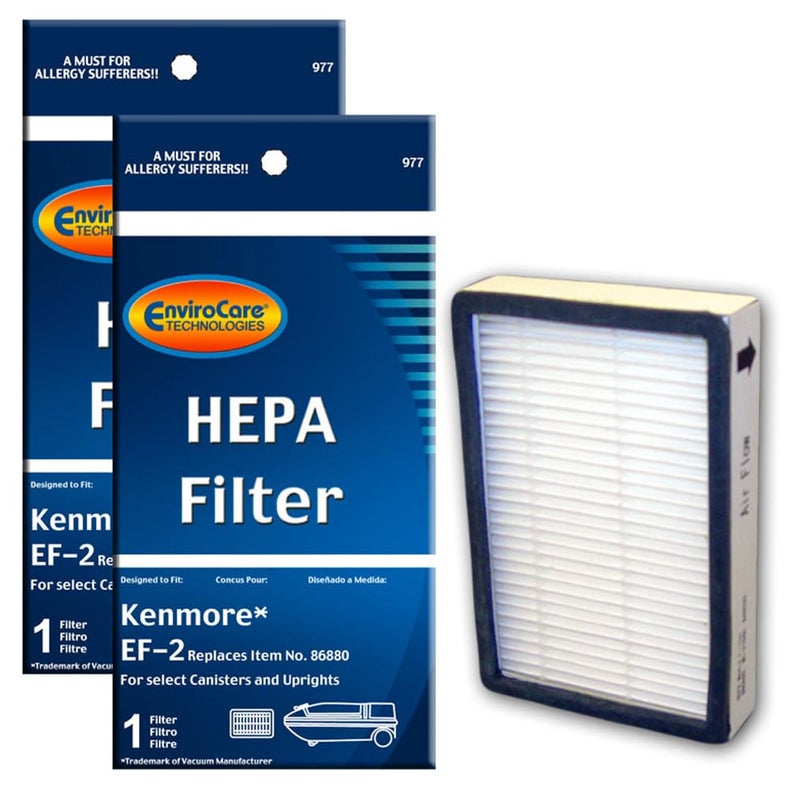 EnviroCare Replacement Vacuum Cleaner HEPA Filters designed to fit Kenmore Progressive EF2 Machines 2 filters