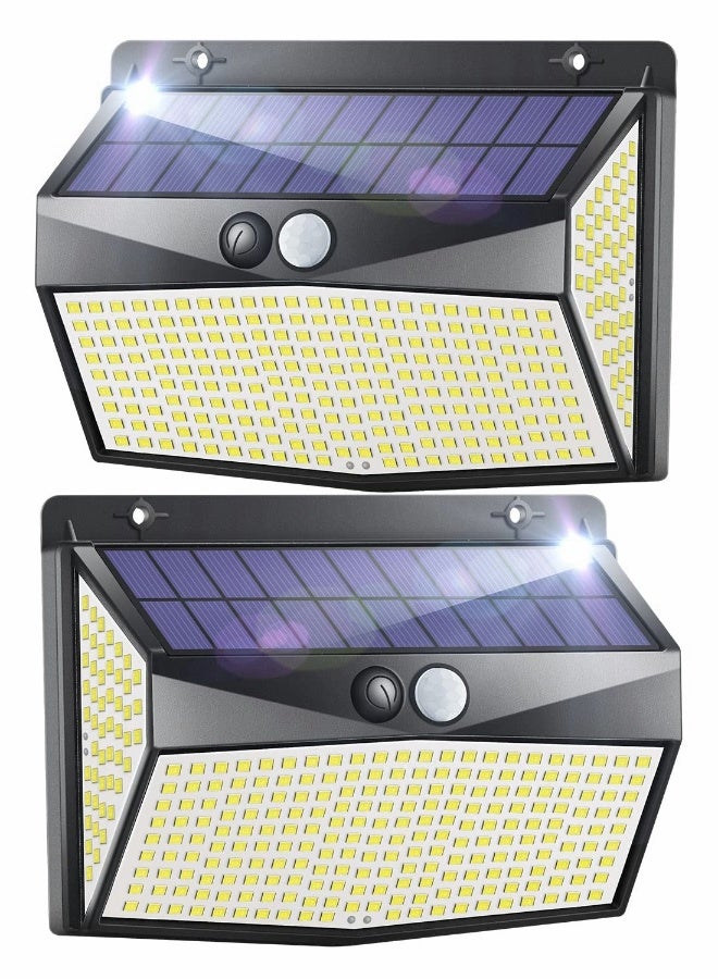 Solar Security Light, Body Sensing Wall Light, Outdoor Sensor Motion IP65 Waterproof 318 LED/3 Lighting Modes Wide Angle Solar Wall Light for Outdoor, Yard, Garage, Fence 2 [Energy Class A+++] - Image 1