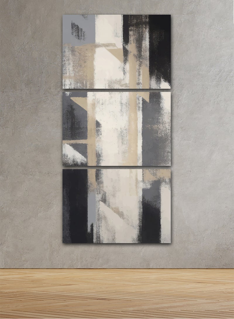 Marktna Set Of 3 Framed Canvas Wall Arts Stretched Over Wooden Frame with an Abstract Design - Image 1