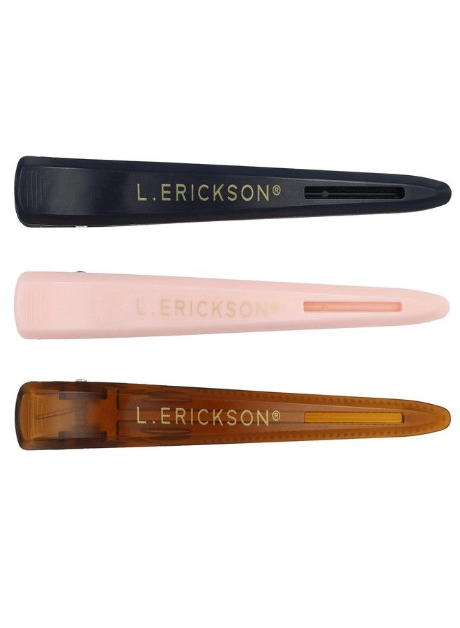 L. Erickson Les Clips - Styler Pinch Clip 3 Pack, Navy | Pink | Tortoise - Image 2
