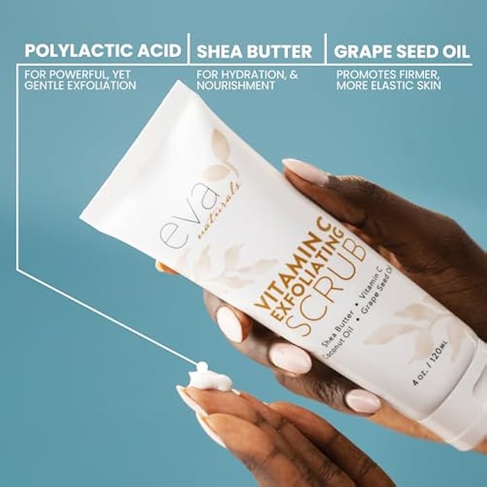 Eva Naturals Vitamin C Facial Scrub - Cleanse and Clear Face, Exfoliating Wash - Image 5