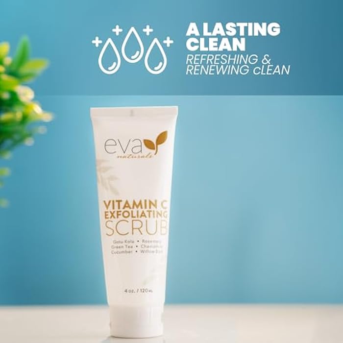 Eva Naturals Vitamin C Facial Scrub - Cleanse and Clear Face, Exfoliating Wash - Image 3