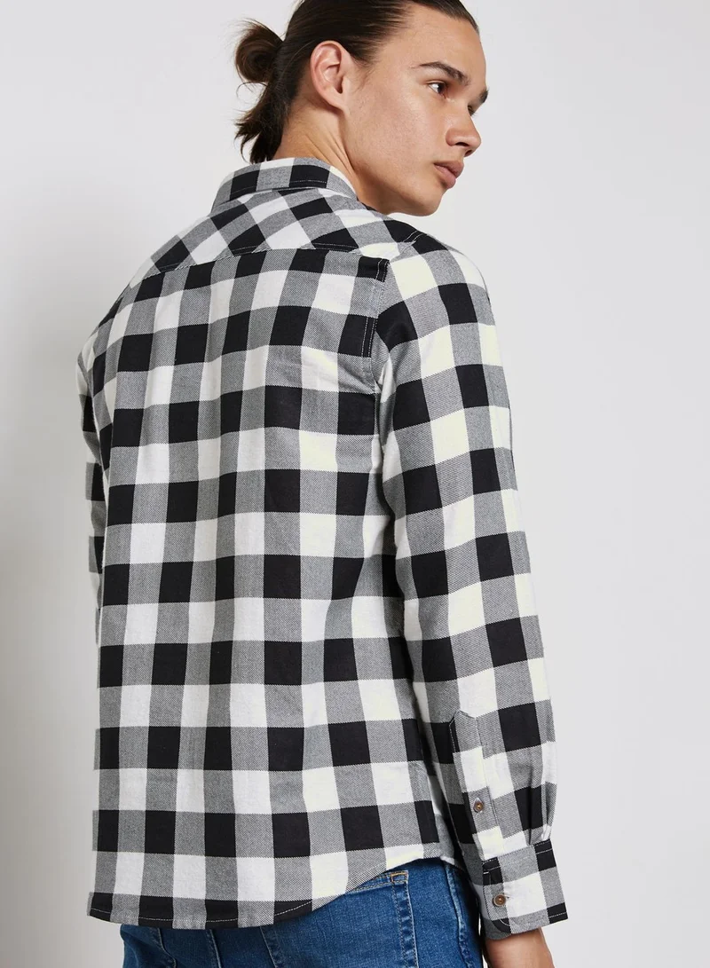 BRAVE SOUL Jackf Check Print Shirt