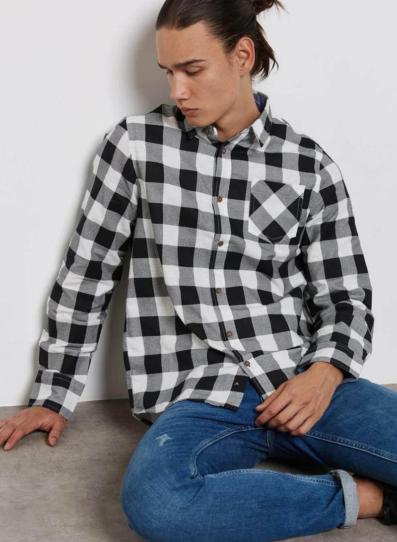 BRAVE SOUL Jackf Check Print Shirt
