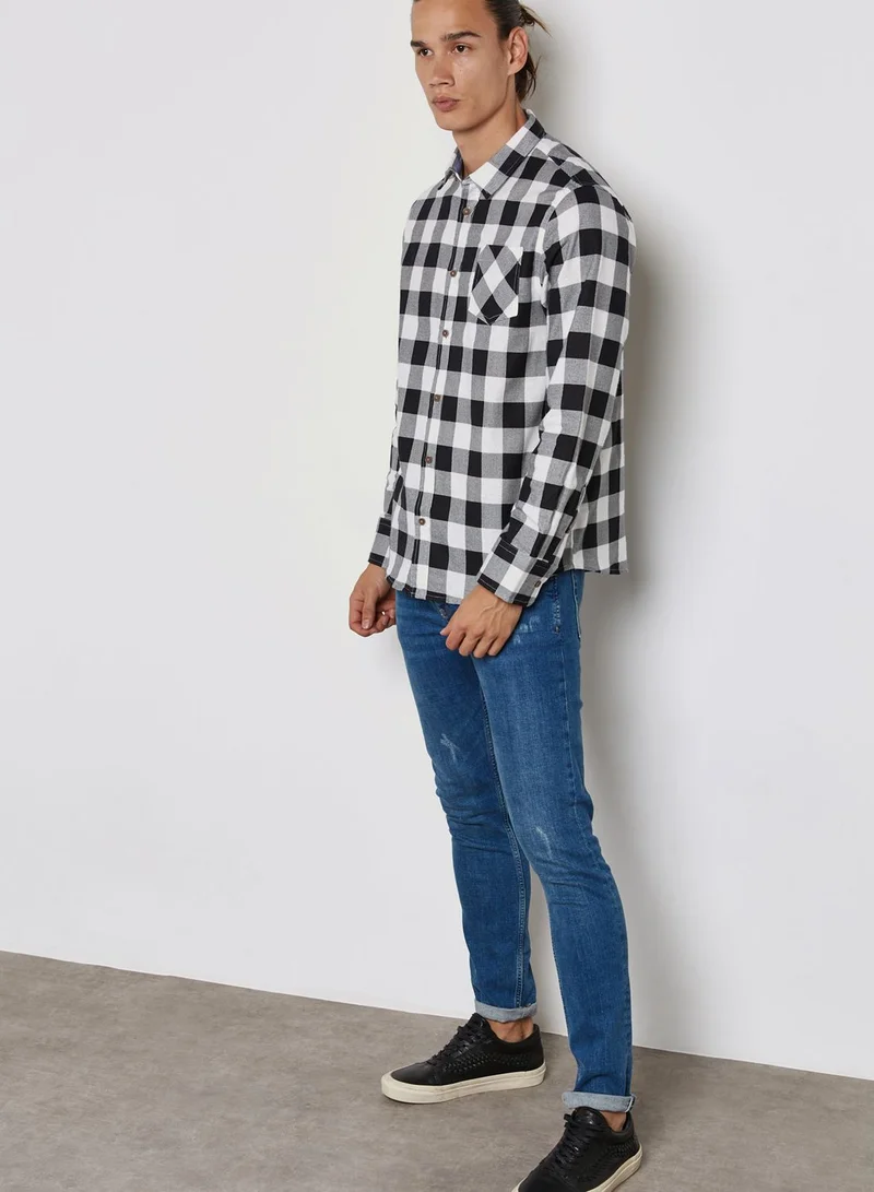 BRAVE SOUL Jackf Check Print Shirt