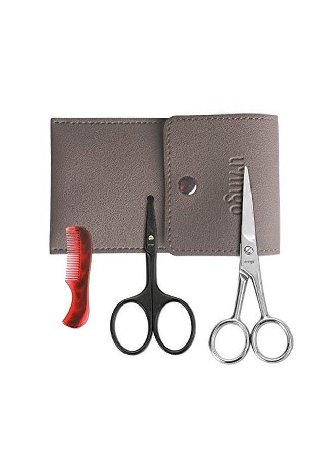 4.5 Inches Beard & Mustache Scissors For Men Professional Rounded Tip Safety Sharp Stainless Steel Small Beauty Facial Nose Hair Trimming Shears Kit With Mini Comb And Leather Case - pzsku/Z30C8750212358D4981C3Z/45/_/1677912891/b3a75c9a-923a-4df4-a198-2e3f003e5df7