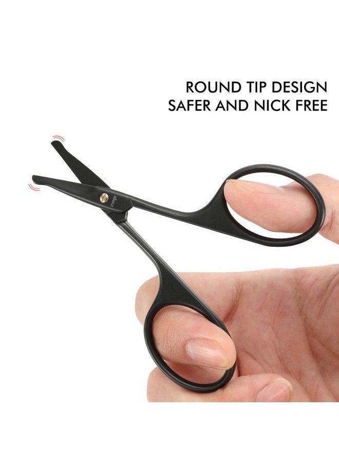 4.5 Inches Beard & Mustache Scissors For Men Professional Rounded Tip Safety Sharp Stainless Steel Small Beauty Facial Nose Hair Trimming Shears Kit With Mini Comb And Leather Case - pzsku/Z30C8750212358D4981C3Z/45/_/1677912894/0b6c8af6-200e-41cc-9a43-f1d10ac20a48