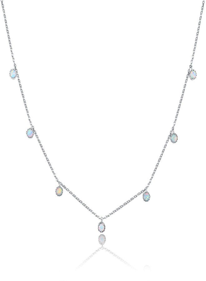Barzel 18K White Gold & 18K Rose Gold with Created Fire Opal Necklaces In 18 Inches with 2 Inches Extension, 20 inches, Metal, Created Opal - Image 1