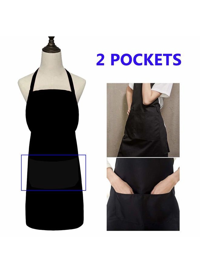 XEEYAYA 9 Pack Black Apron for Women Adult Girls Ladies with Pockets - Kitchen Aprons Bulk for Cooking Painting BBQ Grilling Baking (9 Pack, Black) - Image 3