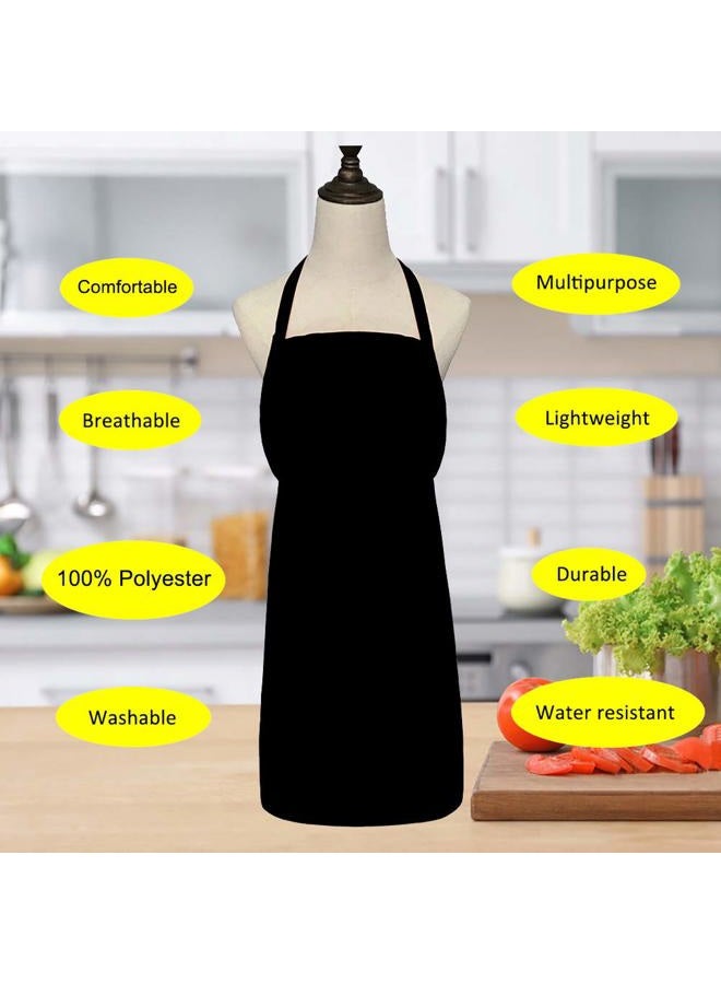 XEEYAYA 9 Pack Black Apron for Women Adult Girls Ladies with Pockets - Kitchen Aprons Bulk for Cooking Painting BBQ Grilling Baking (9 Pack, Black) - Image 4