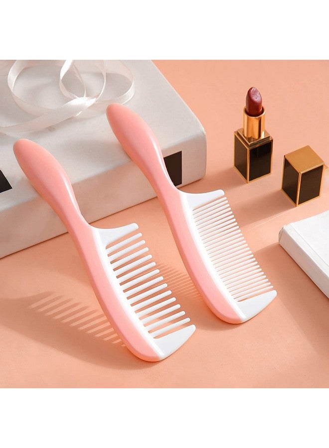 wolpin Dressing Comb For Women & Men, Fine Tooth And Wide Tooth Hair Comb, Pink & White Styling Comb Set (Pack Of 2) - Image 1