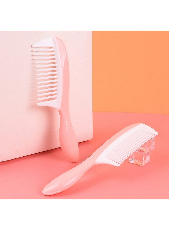 wolpin Dressing Comb For Women & Men, Fine Tooth And Wide Tooth Hair Comb, Pink & White Styling Comb Set (Pack Of 2) - Image 2