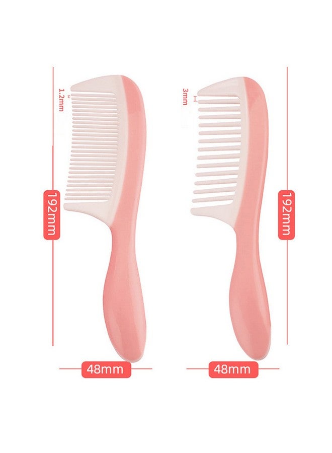 wolpin Dressing Comb For Women & Men, Fine Tooth And Wide Tooth Hair Comb, Pink & White Styling Comb Set (Pack Of 2) - Image 3
