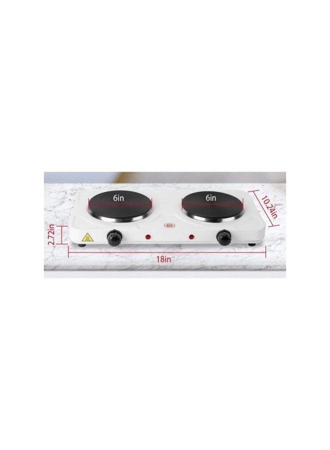 Tradeo 2000W Double Electric Burner Hot Plate Portable Dual Cooking Stove with Adjustable Temperature - Image 5