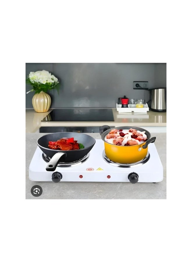Tradeo 2000W Double Electric Burner Hot Plate Portable Dual Cooking Stove with Adjustable Temperature - Image 4