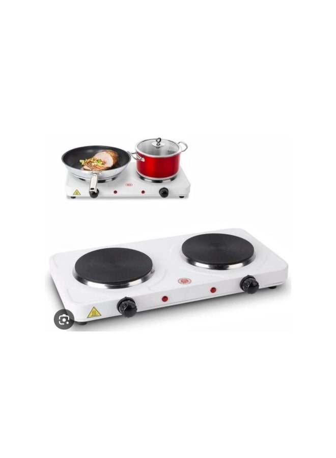 Tradeo 2000W Double Electric Burner Hot Plate Portable Dual Cooking Stove with Adjustable Temperature - Image 3