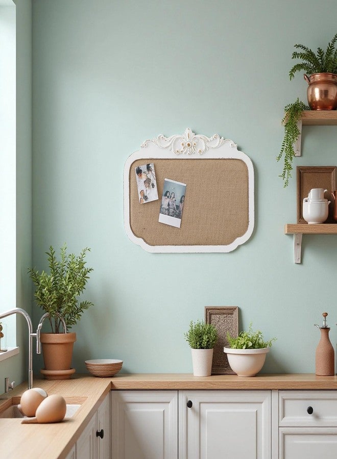 سوفي لوحة إعلانات من الكتان العتيق من SOFE مع إطار، مقاس 18 × 24 بوصة، لوحة دبابيس ريفية للجدار، لعرض الصور المعلقة، لوحة عرض الصور، غرفة المعيشة، غرفة الطعام، المكتب - Image 4