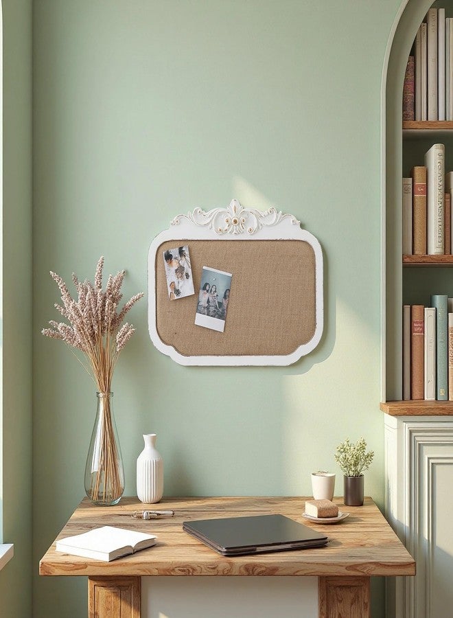 سوفي لوحة إعلانات من الكتان العتيق من SOFE مع إطار، مقاس 18 × 24 بوصة، لوحة دبابيس ريفية للجدار، لعرض الصور المعلقة، لوحة عرض الصور، غرفة المعيشة، غرفة الطعام، المكتب - Image 3