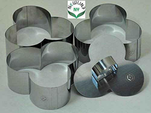 Newline NY Stainless Steel Dessert Rings 4 Pcs Plum Blossom Shape Molded Starters Appetizers Salads, Pastries Mousse Molding Layering Cutter - Image 2