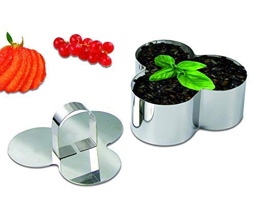 Newline NY Stainless Steel Dessert Rings 4 Pcs Plum Blossom Shape Molded Starters Appetizers Salads, Pastries Mousse Molding Layering Cutter - Image 1
