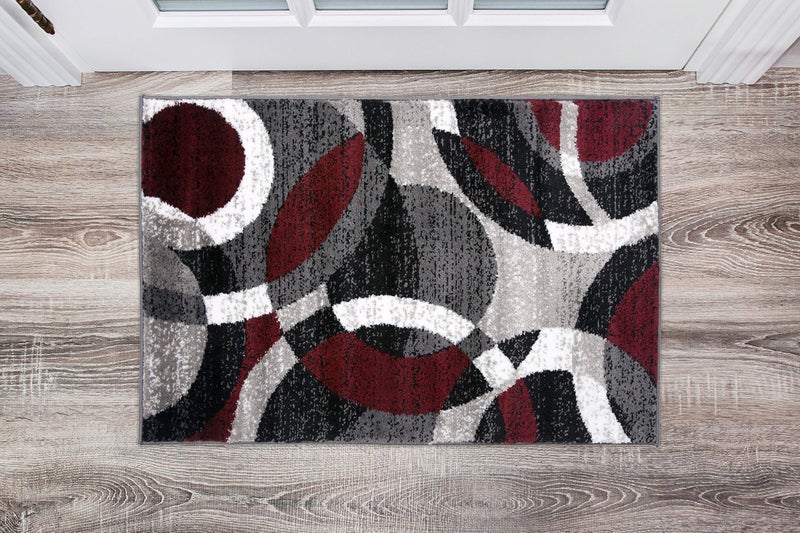 Rugshop Rugshop Contemporary Abstract Circles Perfect for high Traffic Areas of Your Living RoomBedroomHome OfficeKitchen Area Rug 2 x 3 Red