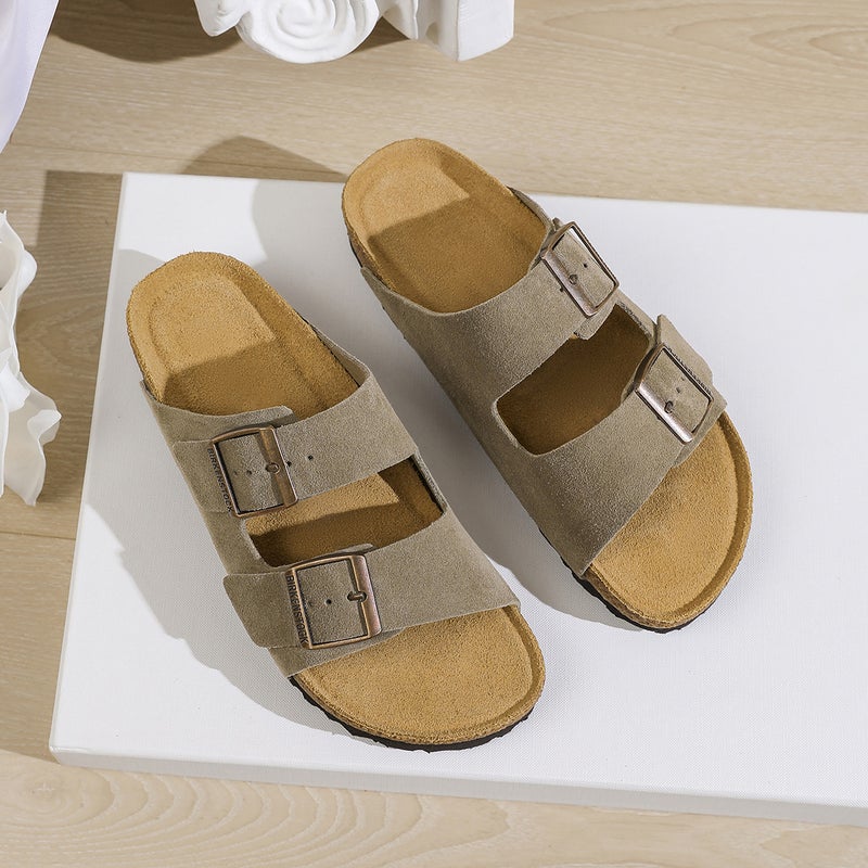 BIRKENSTOCK New Arrival Genuine Slippers for Men and Women, Double-Buckle Design, Outdoor Sandals