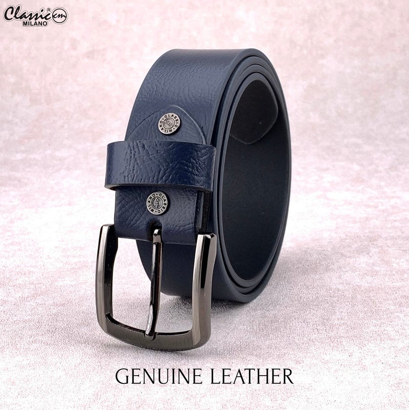 Classic Milano Genuine Leather Belts for men Print Texas Osaka 40MM Belt men PTX-408 (Blue) by Milano Leather - Image 3