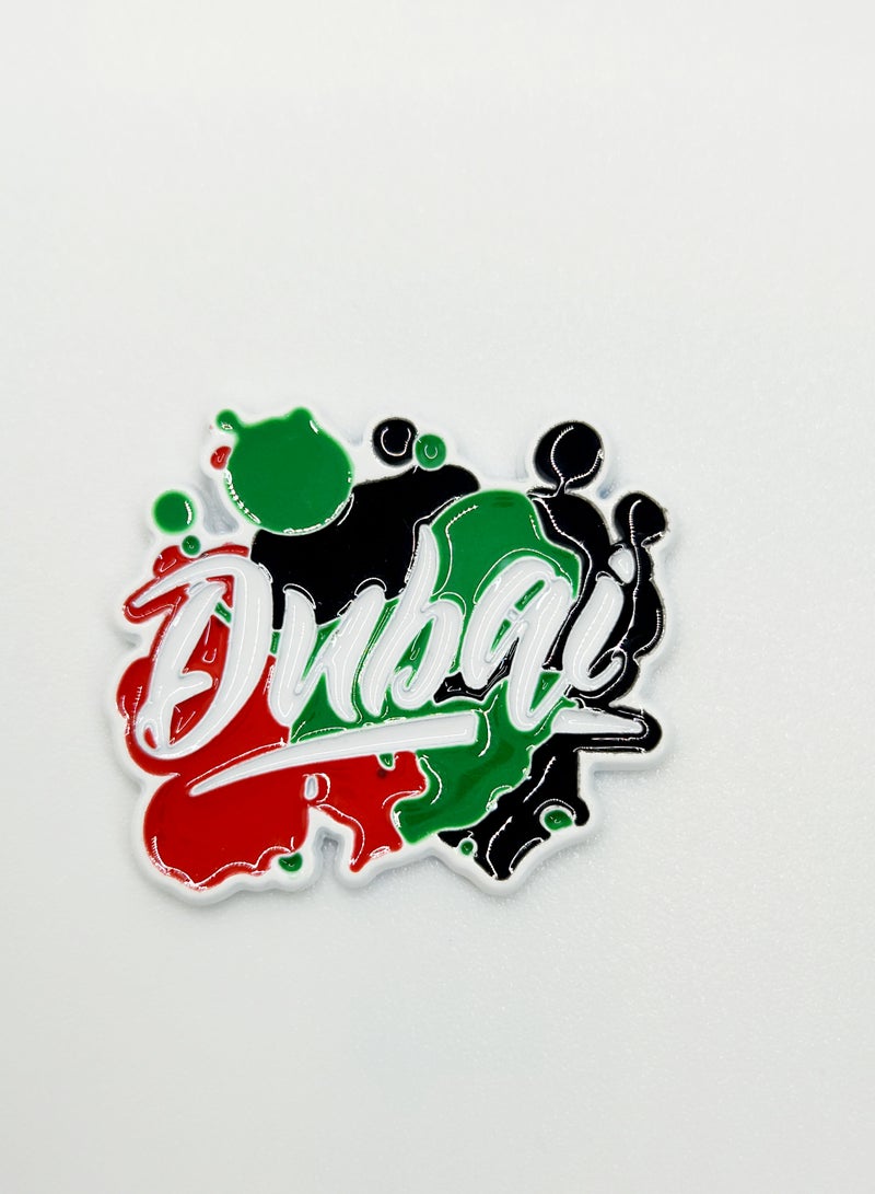 اكنور ملصق هاتف محمول بشعار دبي بخط عربي - معدن عالي الجودة للهواتف المحمولة والسيارات وأجهزة الكمبيوتر المحمولة والملحقات - Image 1