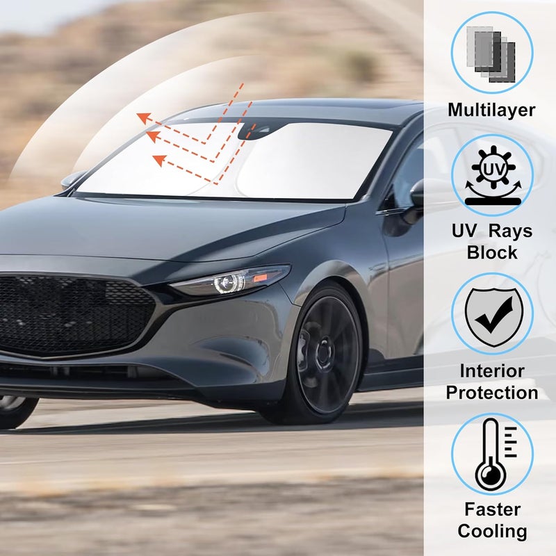 LHFLIVE Windshield Sun Shade for Mazda 3 (2019-2026) - Image 3