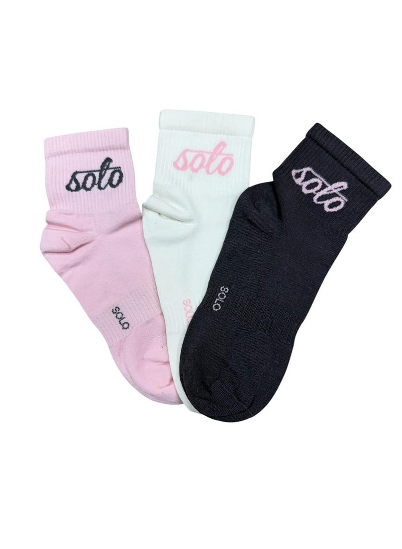 Solo Solo women Trendy Ankle Pack of 3 Socks 