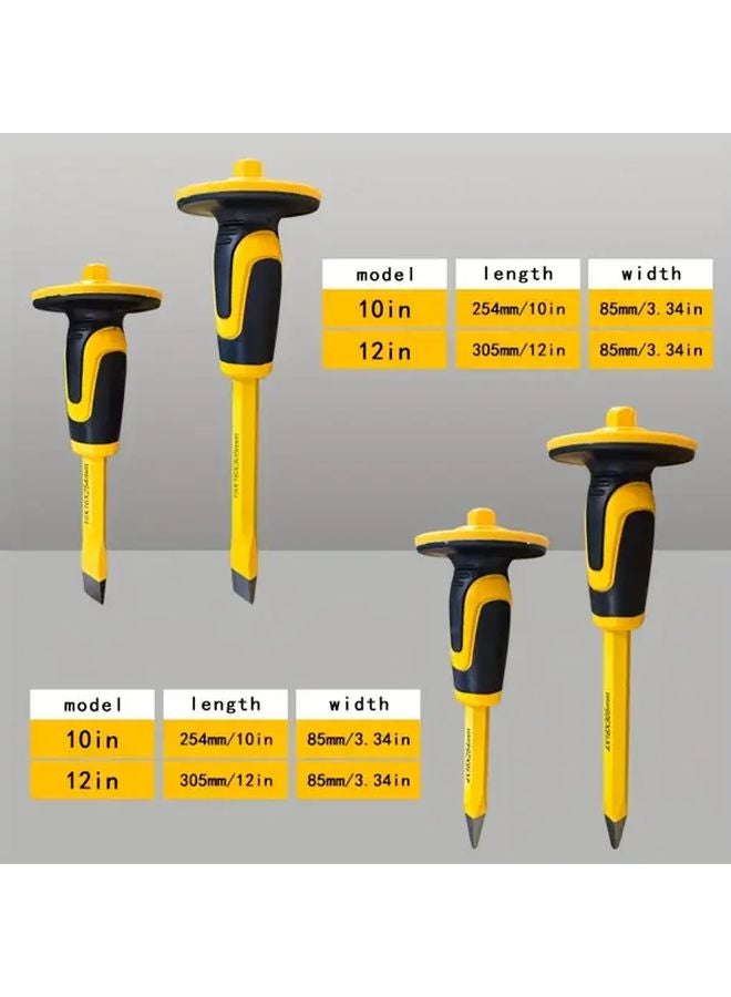 305 Flat Chisel Heavy Duty Non Slip Grip Ultra Hard Chrome Vanadium Steel for Concrete Stone - Image 3
