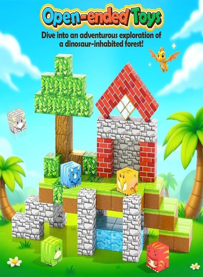 TechMax Solution 168 PCS Magnetic Building Blocks, Dyno Forest Ultimate Kingdom STEM Construction Mega Set - Image 2