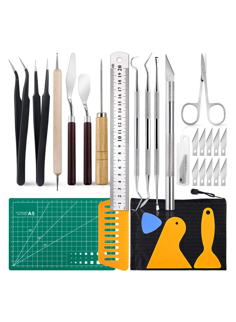 KASTWAVE 28 PCS Precision Carving Blades Craft Knife Tools Set Vinyl Kit - Image 1