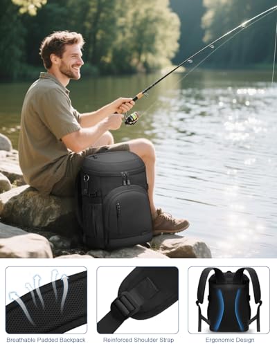 Pritent Cooler Backpack Insulated Waterproof3045 Cans Backpack Coolers Leakproof Lunch Backpack for Men Women Portable Soft Cooler Bag for Beach Camping Trave Picnic - Image 3