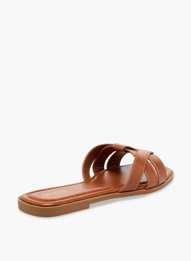 Celeste BROWN Women Slip-On Flat Sandals for Women | Best Price UAE