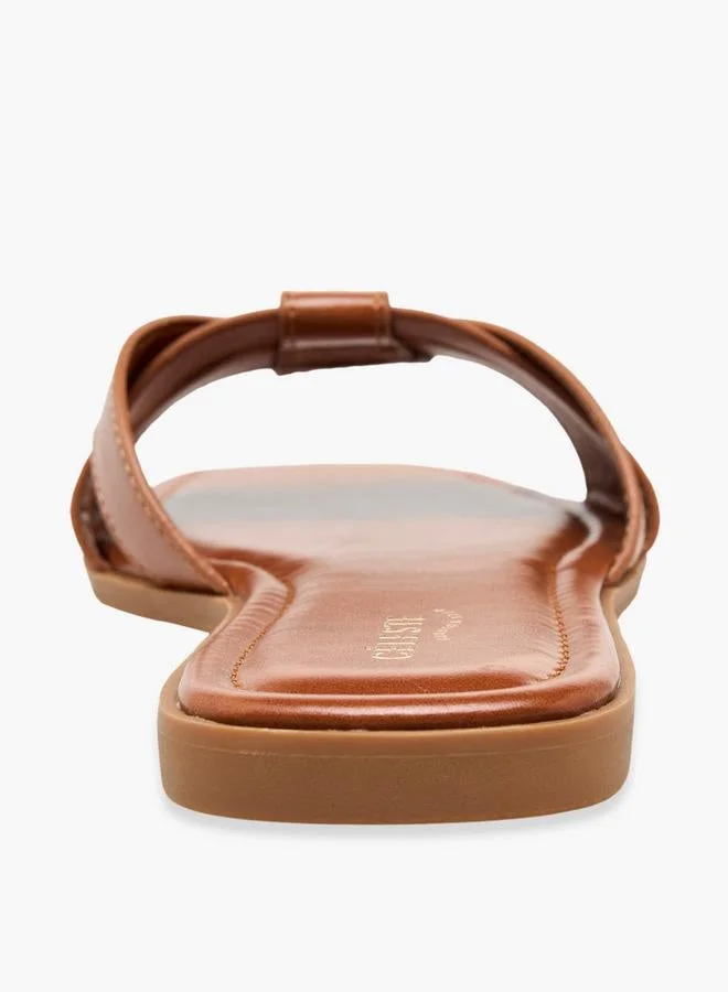 Celeste BROWN Women Slip-On Flat Sandals for Women | Best Price UAE