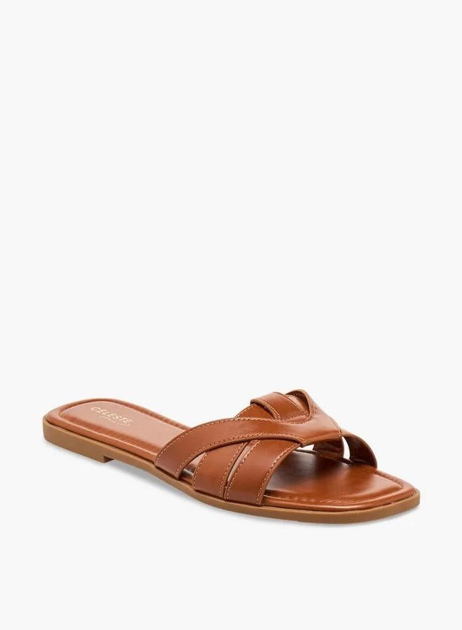 Celeste BROWN Women Slip-On Flat Sandals for Women | Best Price UAE