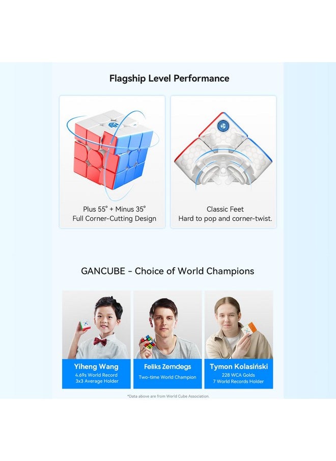 Cubelelo All Ages Gan 356 Me 3X3 (Magnetic) Speedcube | Gan 356 Me | Latest Version Of Gan 356 M | Honeycomb Design, Multiple Adjustable Settings & New Magnetic Capsule | Speed Cube For All Levels