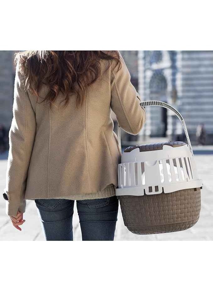 BAMACAR صندوق نقل الحيوانات الأليفة من باما | حامل حيوانات أليفة متين وآمن | تصميم جيد التهوية وسهل التنظيف | مثالي للقطط والكلاب الصغيرة - Image 2