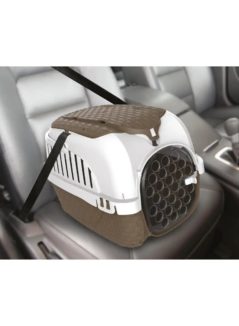 BAMACAR صندوق نقل الحيوانات الأليفة من باما | حامل حيوانات أليفة متين وآمن | تصميم جيد التهوية وسهل التنظيف | مثالي للقطط والكلاب الصغيرة - Image 5