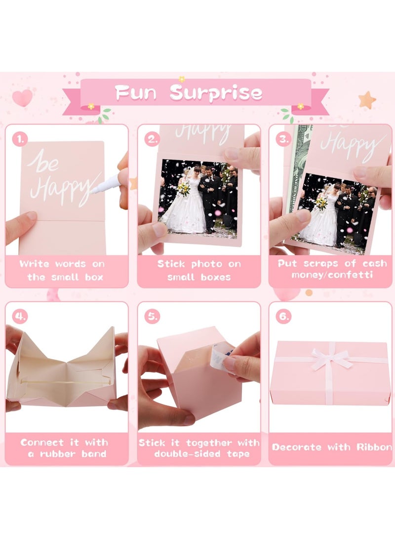 Luckam 3D Explosion Surprise Gift Box for Money - DIY Folding Bouncy Cash Holder with Gift Bag, Creative Birthday Money Bank Box for Women, Men, Kids,Ideal for Parties, Celebrations & Special Events (Pink) - Image 2