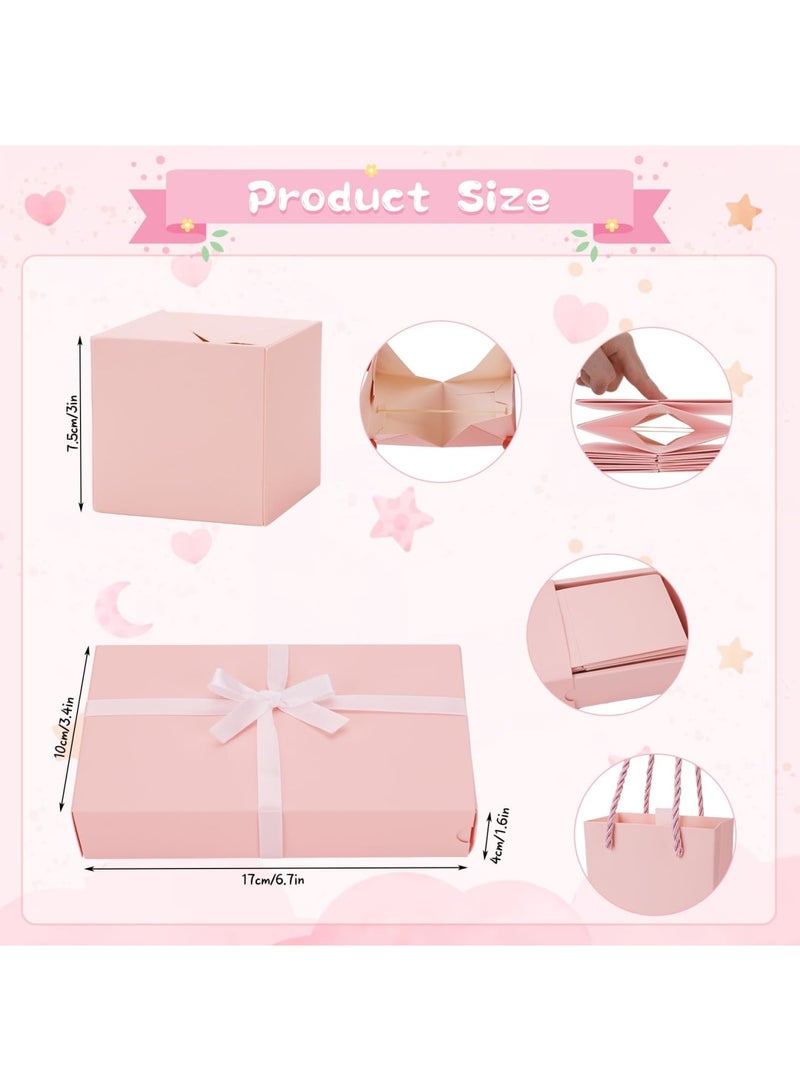 Luckam 3D Explosion Surprise Gift Box for Money - DIY Folding Bouncy Cash Holder with Gift Bag, Creative Birthday Money Bank Box for Women, Men, Kids,Ideal for Parties, Celebrations & Special Events (Pink) - Image 4