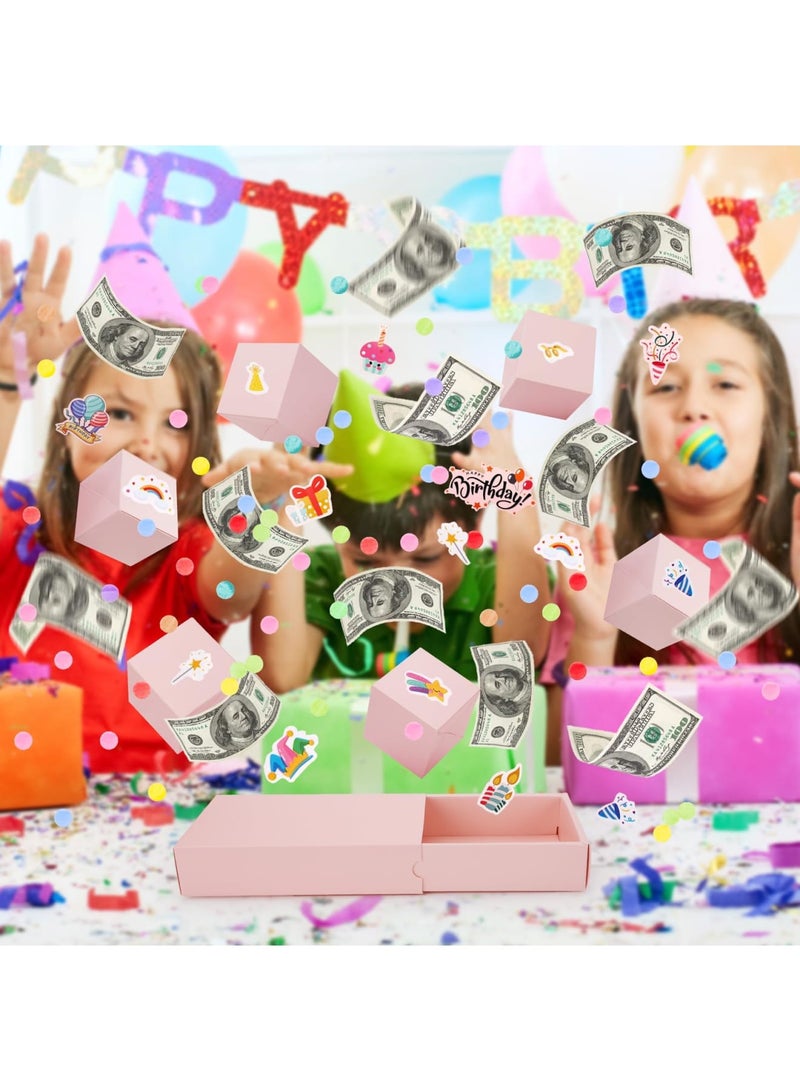 Luckam 3D Explosion Surprise Gift Box for Money - DIY Folding Bouncy Cash Holder with Gift Bag, Creative Birthday Money Bank Box for Women, Men, Kids,Ideal for Parties, Celebrations & Special Events (Pink) - Image 5